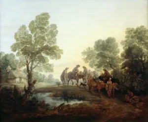 Prints of KENWOOD HOUSE, THE IVEAGH BEQUEST, London. Going to Market c1770 by Thomas Gainsborough (1727-1788) Georgian Life Prints: Print of a woman carrying goods on her head, likely heading to market