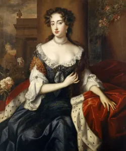 Prints of KENWOOD HOUSE, SUFFOLK COLLECTION, London. Queen Mary II c.1685 by studio of William WISSING (1655-87) Royalty Prints: Queen Mary II Print: A portrait of the queen in her mid-30s