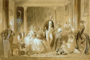 Queen Victoria Prints: Janet Print of Royal Family in Osborne House Dining Room