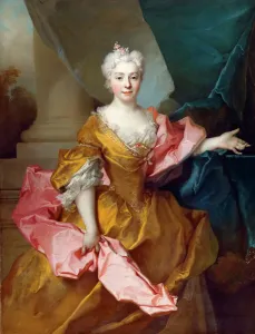 Prints of BRODSWORTH HALL, South Yorkshire. Madame Isaac de Thellusson 1725 by Nicholas de Largilliere (1656-1746) South Yorkshire Prints: Print of Madame Isaac de Thellusson in a formal 18th-century gown