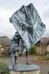 Prints of Help (1977) by Frederick Edward McWilliam, St Johns Arts and Recreation Centre, St Johns Walk, Old Harlow, Essex. Two figures, representing the Troubles in Northern Ireland Essex Prints: Print of McWilliam's sculpture, a depiction of two figures in conflict