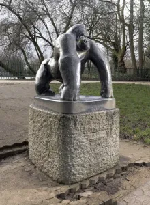 Prints of Crystal Palace Park, Sydenham, Greater London. David Wynne sculpture Guy The Gorilla. Photographed by Chris Redgrave in 2016 Greater London Prints: Guy the Gorilla Print, a bronze sculpture in Crystal Palace Park