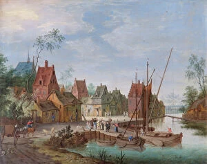 Flemish Gallery: Gysels - A Flemish Village: the River Landing Stage N070602