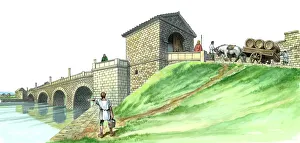 Hadrians Wall Chesters Bridge Abutment J980130 Hadrians Wall Chesters Bridge Abutment J980130