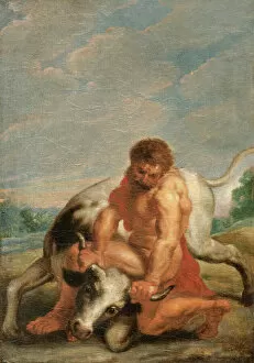 Hercules Wrestling with Achelous in the form of a Bull N090613