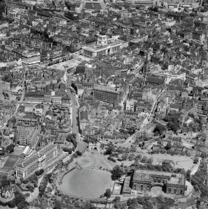 Prints of The city centre between the Castle and the Council House, Nottingham. Photographed by Aerofilms Ltd in July 1953 Aerial View Prints: Nottingham City Centre Print, 1953
