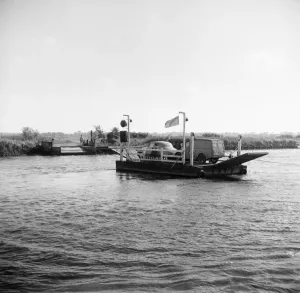 Prints of Reedham ferry, Reedham, Norfolk. This small chain ferry is still the only vehicle crossing on the River Yare between Great Yarmouth and Norwich Norfolk Prints: Car Ferry Print, Norfolk