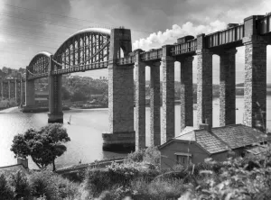 Brunel Prints: Print of Royal Albert Bridge, a steel bowstring bridge over the River Tamar