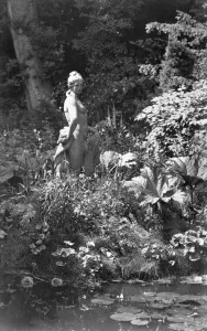 Prints of PARK PLACE, Remenham, Berkshire. A view of a statue by the pond. Photographed by Maxwell-Lyte, c.1900 Berkshire Prints: Print of Park Place, Remenham, featuring a statue by the pond