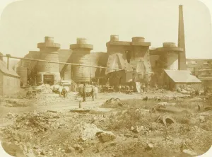 Prints of Blast furnace, Russells Hall, Dudley, West Midlands, 1859. Mr Mills, dilute albumen print West Midlands Prints: Dudley Blast Furnaces Print, 1859