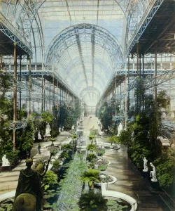 The Victorian Age Prints: Crystal Palace Print: A Hand-Coloured Nave Interior