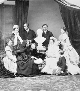 Queen Victoria and her family print, circa 1863