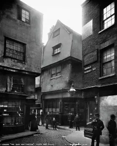 Victorian London Print: Cloth Fair Scene