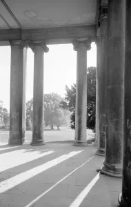 Eric De Mare Prints: Print of the Pittville Pump Room's Neo-Grecian entrance