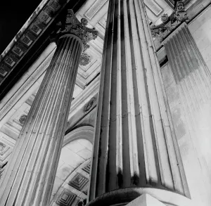 Eric De Mare Prints: Print of Wellington Arch, a London landmark featuring two stone columns