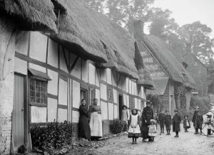 Ramsbury Wiltshire Print: Thatched Cottage Scene