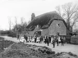 Henry Taunt Collection (1860-1922) Prints: School children outside Post Office, Hinton Waldrist Print