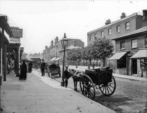 Greater London Prints: Print of Putney High Street, showing Betts Butcher's shop at number 15