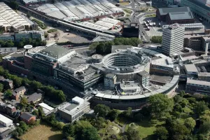 Television Prints: Print of Television Centre, a purpose-built BBC headquarters in London