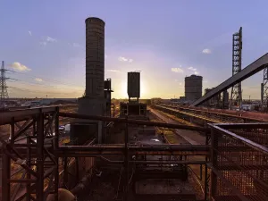 Prints of Redcar Steel Works, Dorman Long Tower, South Bank, Redcar, Redcar and Cleveland, Teeside, North Yorkshire Cleveland Prints: Redcar Steel Works Print, Sunset View