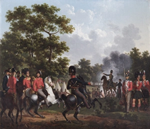 Lecomte - Duke of Wellington visiting outposts at Soignes N070534 Lecomte - Duke of Wellington visiting outposts at Soignes N070534