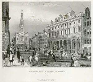 Images Dated 20th April 2011: Mid-19th century engraving of the Strand, London N110043