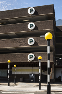 <b class=qtipBold><figcaption>Multi Storey Car Park DP164732</figcaption></b><br>New Union Street Multi Storey Car Park, Coventry, West Midlands. Exterior, view from the south east.<br><em>© Historic England</em> Multi Storey Car Park DP164732