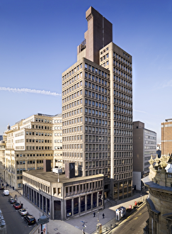<b class=qtipBold><figcaption>Nat West Tower, Birmingham DP100067</figcaption></b><br>Nat West Tower, 103 Colmore Row, Birmingham, West Midlands. General view of the former National Westminster House . Brutalist architecture designed by John Madin.<br><em>© Historic England</em> Nat West Tower, Birmingham DP100067