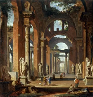 Other paintings in London Gallery: Panini - Statues in a Ruined Arcade J920083