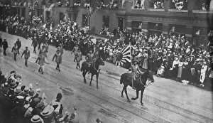 <b class=qtipBold><figcaption>Peace Day 1919 SAM01_02_0346</figcaption></b><br>Japanese soldiers marching as part of the Victory Parade on Peace Day in London. Peace Day was a bank holiday held in Britain on 19th July 1919 to celebrate the end of the First World War. It is thought nearly 15, 000 troops took part in the parade.<br><em>© Historic England Archive</em> Peace Day 1919 SAM01_02_0346