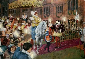 Castle Prints: Reproduction Print of Queen Elizabeth I at Kenilworth Castle