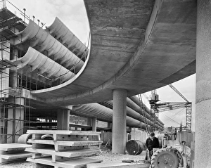 <b class=qtipBold><figcaption>Preston Bus Station JLP01_08_081453</figcaption></b><br>Preston Bus Station, Tithebarrn Street, Preston. View of the car park decks and access ramp during construction. Photographed in June 1969; John Laing Collection.<br><em>© Historic England Archive</em> Preston Bus Station JLP01_08_081453