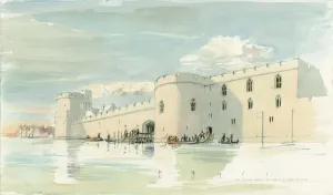 Drawing Prints: Print of the Tower of London's south wall reconstruction