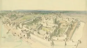 Tower of London Print: A circa 1400 Reconstruction