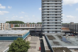 <b class=qtipBold><figcaption>Riley Square DP164833</figcaption></b><br>Riley Square, Coventry, West Midlands, CV2 1LY. General view from the south west.<br><em>© Historic England</em> Riley Square DP164833