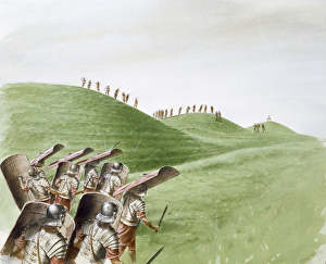 Roman soldiers in battle with Celtic tribes J870477 Roman soldiers in battle with Celtic tribes J870477