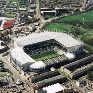 Prints of ST JAMES PARK, Newcastle-upon-Tyne. Aerial view of the home of Newcastle United FC since 1892. Photographed in 2001. Aerofilms Collection (see Links) Northern Ireland Prints: Aerial view of St James Park, Newcastle United FC stadium. Print