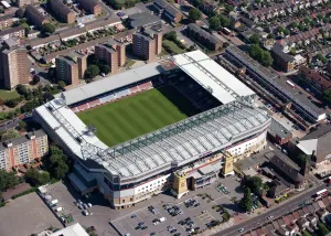 Upton Park Print: Aerial view of the Boleyn Ground stadium
