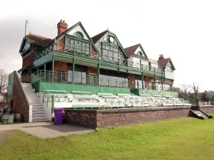 Sport Prints: Print of the Liverpool Cricket and Sports Club pavilion