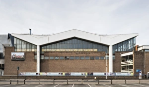 <b class=qtipBold><figcaption>Sports & Leisure Centre DP164682</figcaption></b><br>Coventry Sports & Leisure Centre, Fairfax Street, Coventry, West Midlands. Exterior, viewed from the north.<br><em>© Historic England</em> Sports & Leisure Centre DP164682