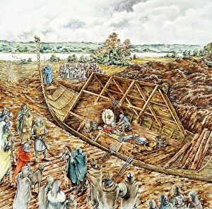Timber Gallery: Sutton Hoo ship burial J910330