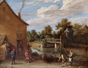 Flemish Gallery: Teniers - Peasants playing Bowls.. N070543