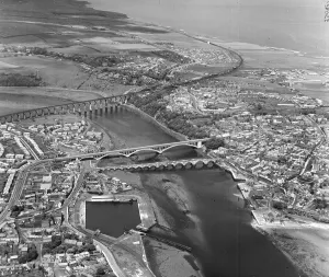 Prints of Berwick-Upon-Tweed and Tweedmouth, Northumberland, 1948. Aerial reconnaissance photography by the RAF Aerial View Prints: Berwick and Tweedmouth Aerial Print, 1948
