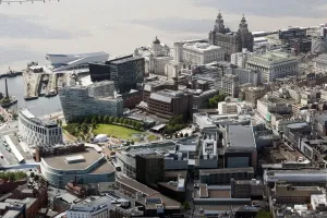 Prints of Liverpool. The City Centre and environs, 2015. SJ3490 Liverpool Prints: Liverpool City Centre Print, 2015 Aerial View