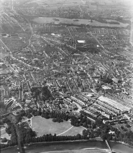Prints of Preston, Lancashire, 1958, showing the River Ribble, town centre and Moor Park Preston Prints: Preston Town Centre Print, 1958
