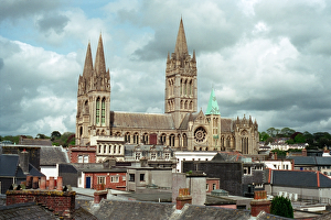 <b class=qtipBold><figcaption>Truro Cathedral IOE01_10168_19</figcaption></b><br>Truro Cathedral, Cornwall. The grade I listed building, viewed across the rooftops.<br><em>© John E. Crowe Source: Images of England</em> Truro Cathedral IOE01_10168_19