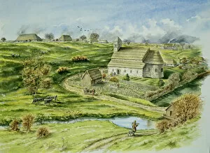 Villages Collection: Wharram Percy Medieval Village J890258