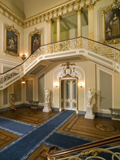 <b class=qtipBold><figcaption>Wrest Park House N080232</figcaption></b><br>WREST PARK HOUSE AND GARDENS, Bedfordshire. Interior of the Staircase Hall.<br><em>© Historic England</em> Wrest Park House N080232