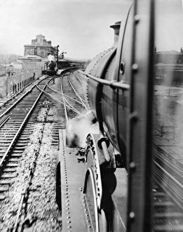 Bristol bound locomotive approaching Reading Station, c1950s Bristol bound locomotive approaching Reading Station, c1950s