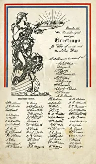 Christmas card sent by Swindon Works Accounts Staff, 1918 Christmas card sent by Swindon Works Accounts Staff, 1918